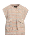 Roberto Collina Woman Vest Beige Size S Cotton, Viscose, Linen, Polyamide, Silk In Brown