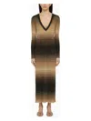 Roberto Collina Women's Black/sand Linen Blend Long Dress | Size Medium | T16033st16s In Multicolor