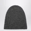 Roberto Collina Charcoal Ribbed Beanie In Gray