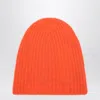 Roberto Collina Ribbed Beanie In Orange