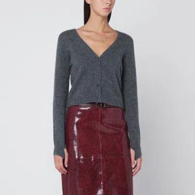 Roberto Collina V-neck Cashmere Cardigan Long Sleeves In Gray