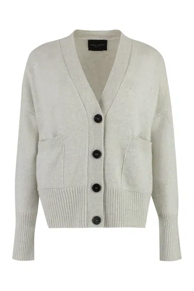 Roberto Collina Wool And Cashmere Cardigan In Grey
