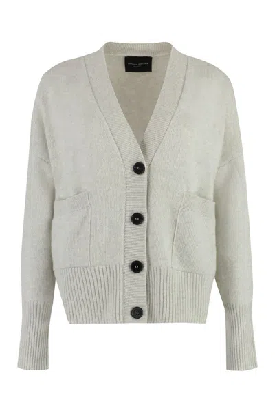 Roberto Collina Wool And Cashmere Cardigan In Grey