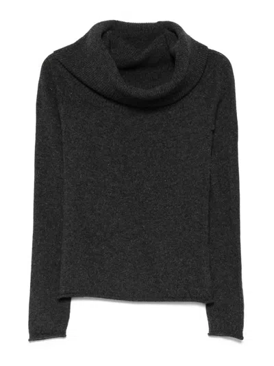 Roberto Collina Wool And Cashmere Cowl-neck Sweater Clothing In Gray