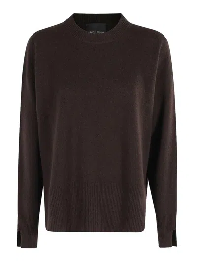 Roberto Collina Wool And Cashmere Crewneck Sweater Clothing In Brown