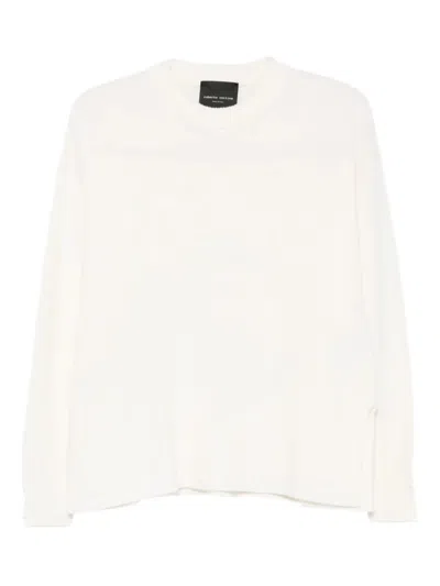 Roberto Collina Wool And Cashmere Crewneck Sweater Clothing In White