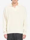 Roberto Collina Merino Wool And Cashmere Blend Polo Sweater In White