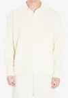 Roberto Collina Merino Wool And Cashmere Blend Polo Sweater In Neutral