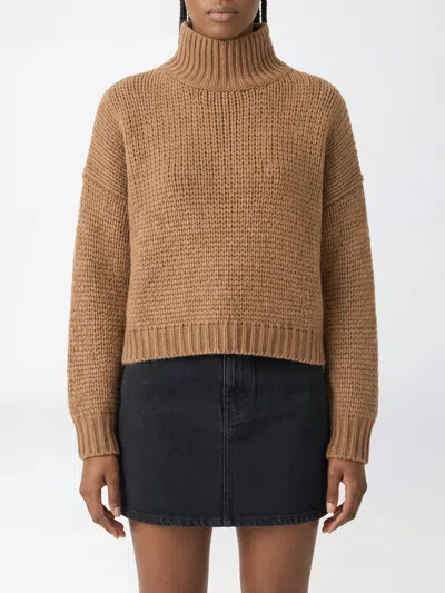 Roberto Collina Wool Blend Turtleneck Jumper With Dropped Shoulders In Beige