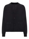 Roberto Collina Wool Cardigan With Contrast Stitching In Brown
