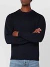 Roberto Collina Navy Blue Crew Neck Wool Sweater In Blue