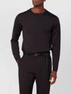 Roberto Collina Round-neck Long-sleeve Knitted Sweater In Brown