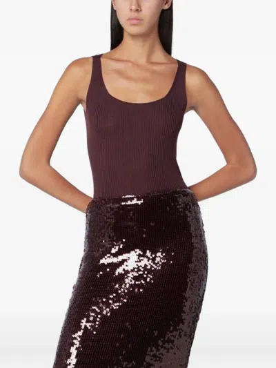 Roberto Collina Wool Tank Top In Brown