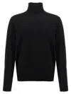 Roberto Collina Black Wool Turtleneck Sweater