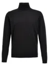 Roberto Collina Turtleneck Wool Sweater Long Sleeves In Black