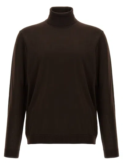 Roberto Collina Ribbed Turtleneck Sweater Long Sleeves In Black