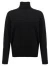 Roberto Collina Fitted Merino Wool Turtleneck Sweater In Black