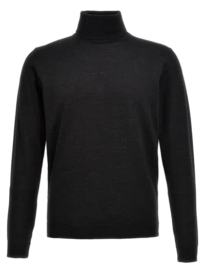 Roberto Collina Wool And Camel Blend Turtleneck Jumper In Black