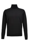Roberto Collina Turtleneck Wool Sweater Long Sleeves In Black