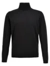 Roberto Collina Turtleneck Wool Sweater Long Sleeves In Black