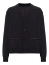 Roberto Collina Wool Cardigan With Contrast Stitching In Black