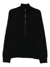 Roberto Collina Zip-front Merino-wool Cardigan In Black