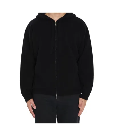 ROBERTO COLLINA DRAWSTRING ZIP-UP HOODIE