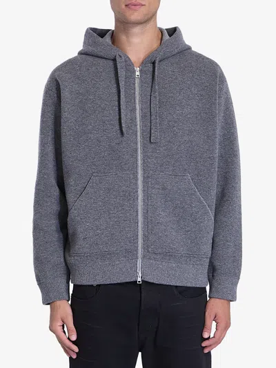 Roberto Collina Zipup Hooded Sweater In Grey