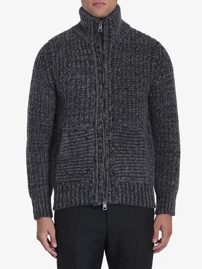Roberto Collina Zipup Sweater In Black