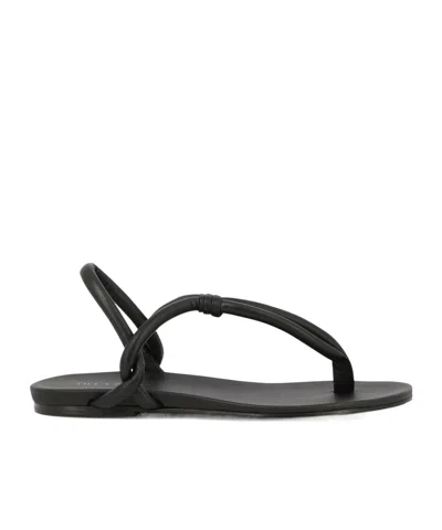 Roberto Del Carlo Clim-toed Flat Sandals In Black