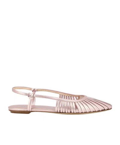 Roberto Del Carlo Hollowed-out Flat Sandals In Nude