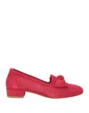 Roberto Della Croce Woman Loafers Red Size 11 Soft Leather In Red