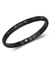 Roberto Demeglio 18k Rose Gold & Matte Black Ceramic Pura Stretch Bracelet With Alternating Champagne Diamond Bezels In White/black