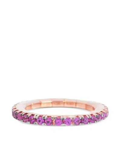 Roberto Demeglio 18k Rose Gold Eternity Stretch Ruby Ring In Brown