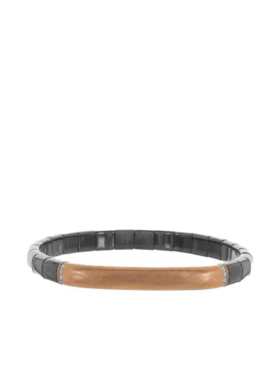 Roberto Demeglio 18k Rose Gold Pura Stretch Bracelet In Black