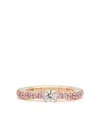 Roberto Demeglio 18k Rose Gold Stretch Diamond And Sapphire Ring In Pink