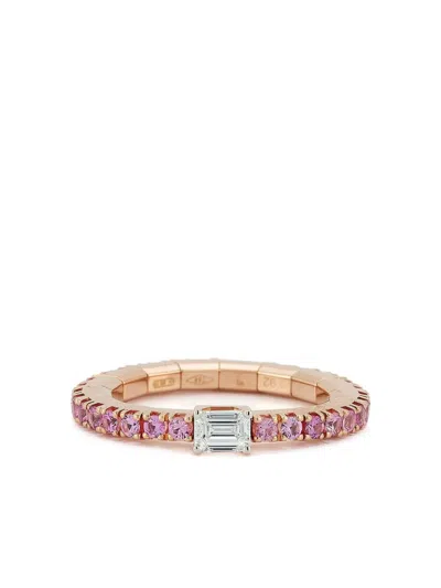 ROBERTO DEMEGLIO 18K ROSE GOLD STRETCH SAPPHIRE AND DIAMOND RING