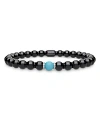 Roberto Demeglio Women's Ceramic, 18k White Gold, Turquoise & 0.13 Tcw Diamond Beaded Stretch Bracelet In Black