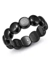 Roberto Demeglio 18k White Gold & Black Ceramic Dama Stretch Bracelet With Diamonds In White/black