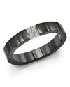 Roberto Demeglio 18k White Gold & Black Ceramic Domino Square Stretch Bracelet With Diamonds In White/black