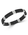 Roberto Demeglio 18k White Gold Stretch Ceramic And Diamond Bracelet In White/black