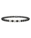Roberto Demeglio 18k White Gold & Ceramic Stretch Bracelet With Diamonds In Matte Black/white