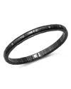 Roberto Demeglio 18k White Gold & Matte Black Ceramic Pura Stretch Bracelet With Alternating Diamond Bezels In White/black