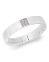 Roberto Demeglio 18k White Gold & White Ceramic Domino Square Stretch Bracelet With Diamonds In White/black