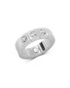 Roberto Demeglio 18k White Gold & White Ceramic Scacco Stretch Ring With Diamonds In White
