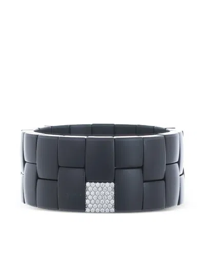 Roberto Demeglio 18k White Gold Ceramic And Diamond Bracelet In Black
