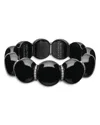 Roberto Demeglio 18k White Gold Ceramic Stretch Bracelet With Diamonds In Matte Black/white
