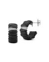 Roberto Demeglio 18k White Gold Demeglio Diamond & Matte Ceramic Artiglio Hoop Earrings In Black/white