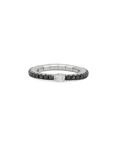 Roberto Demeglio 18k White Gold Extensible By Demeglio Black & White Diamond Oval & Round Band