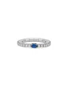 Roberto Demeglio 18k White Gold Extensible By Demeglio Blue Sapphire & Diamond Stretch Band In White